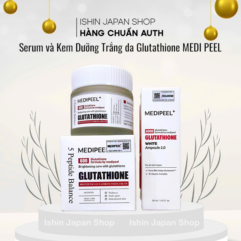  Serum và Kem Dưỡng Trắng Da Glutathione MEDI PEEL 600 White Cream - Ishin Japan Shop 