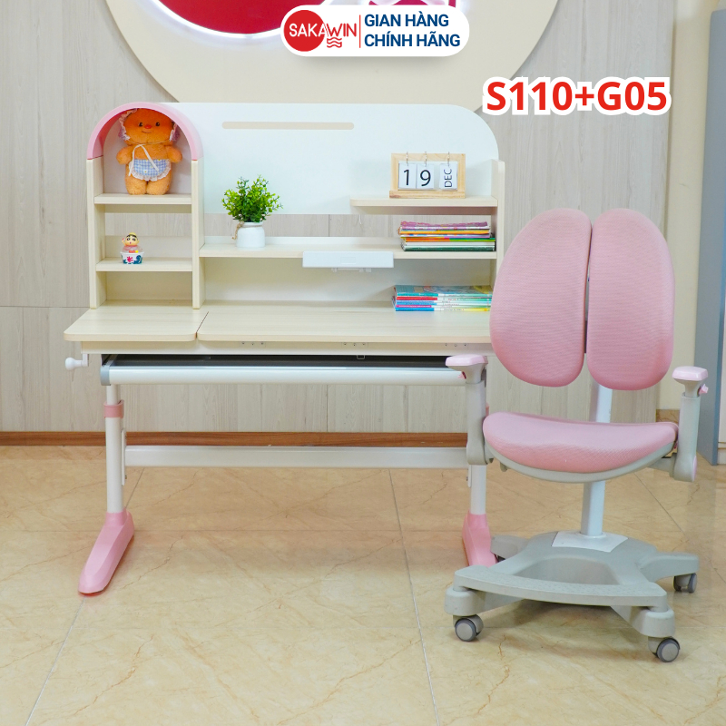 (Bản Cải Tiến) Bàn học thông minh Sakawin S110 Bàn học cho bé Khung thép sơn tĩnh điện chống rỉ Mặt bàn cốt gỗ tự nhiên. | BigBuy360 - bigbuy360.vn