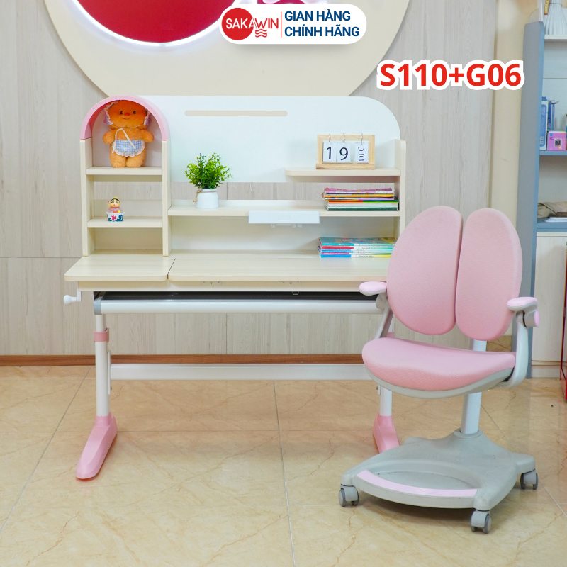(Bản Cải Tiến) Bàn học thông minh Sakawin S110 Bàn học cho bé Khung thép sơn tĩnh điện chống rỉ Mặt bàn cốt gỗ tự nhiên. | BigBuy360 - bigbuy360.vn