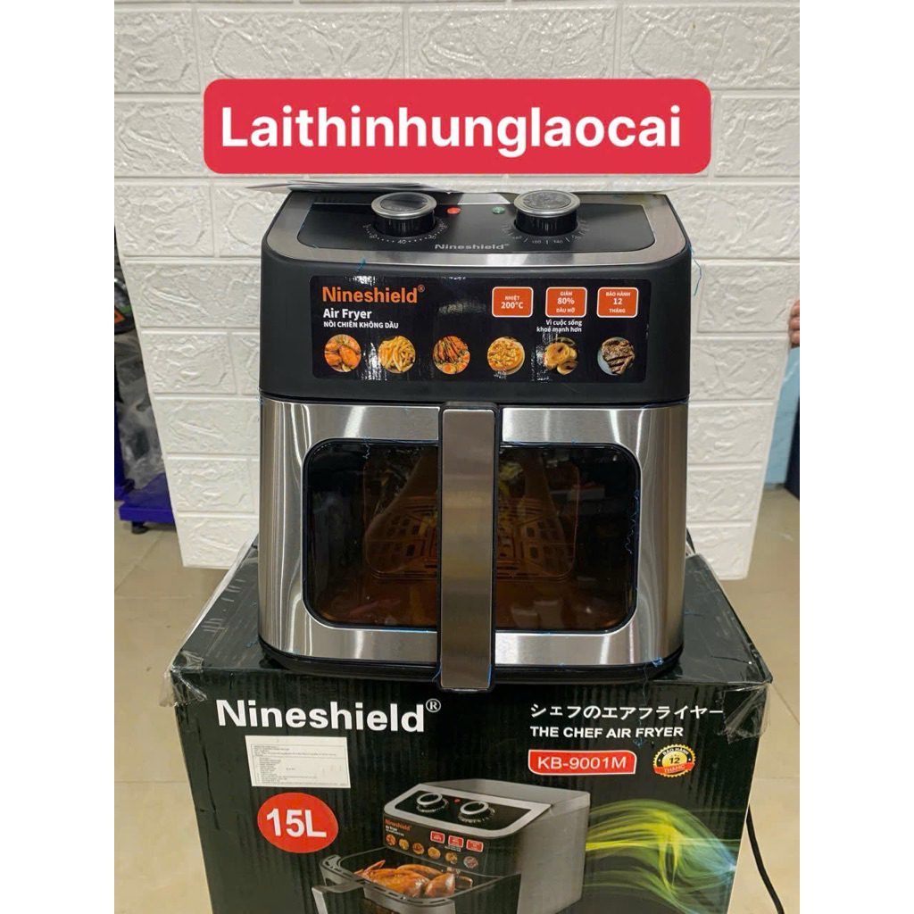 (Xả) Nồi chiên không dầu Nineshield 15lít