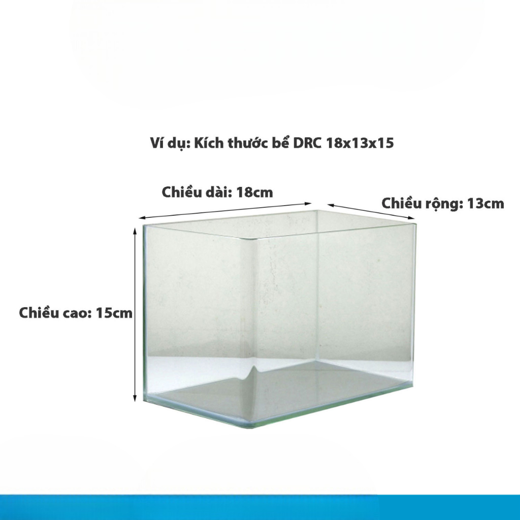 Bể kính đúc nuôi cá thủy sinh size 18cm