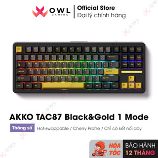 Bàn phím cơ AKKO TAC87 Black&Gold 1 Mode (Hàng chính hãng)