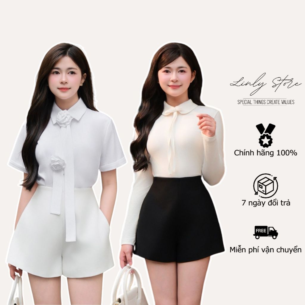 Quần short nữ ống rộng cạp cao tiểu thư, quần đùi ngắn nữ dáng xòe bồng Linly Store QS-N9 | BigBuy360 - bigbuy360.vn