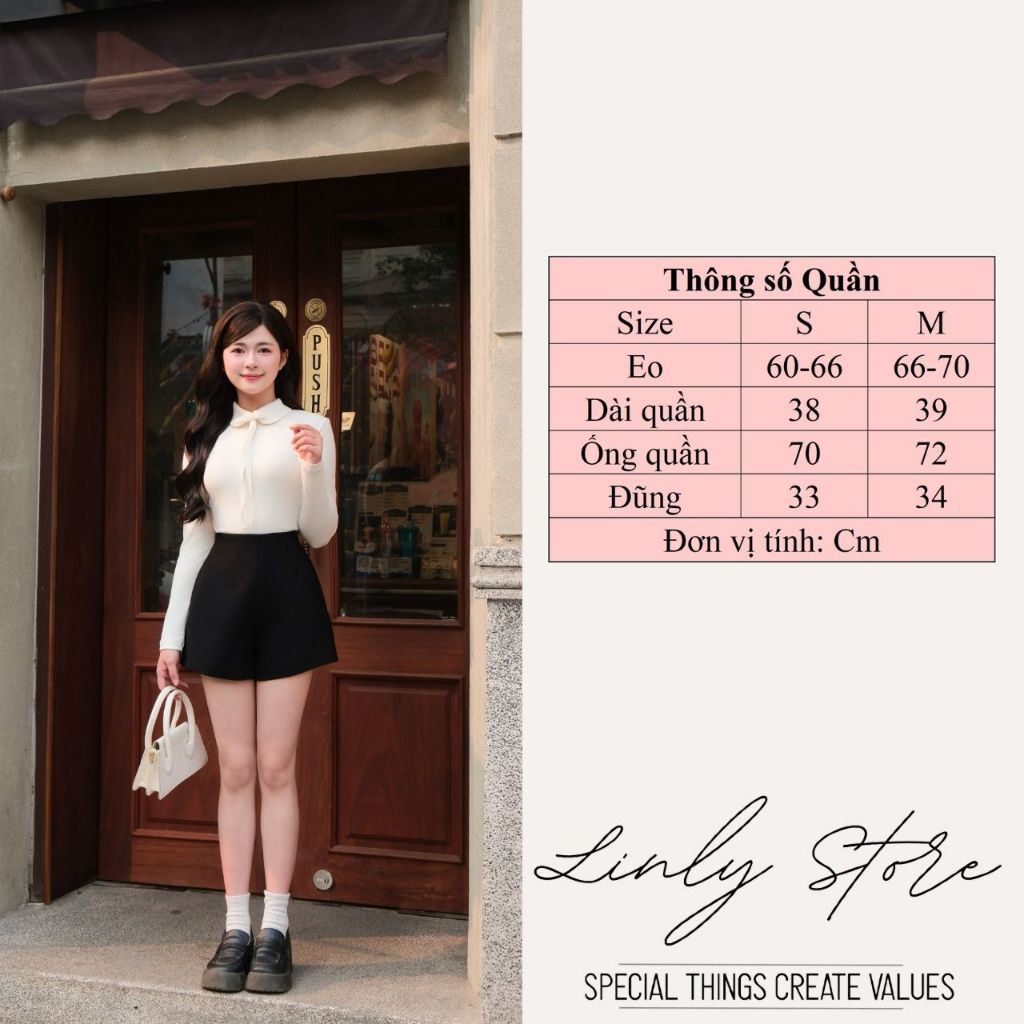 Quần short nữ ống rộng cạp cao tiểu thư, quần đùi ngắn nữ dáng xòe bồng Linly Store QS-N9 | BigBuy360 - bigbuy360.vn