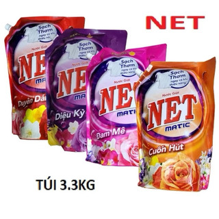  Nước Giặt Xả Net Túi 3.3kg thơm mát tiện dụng 
