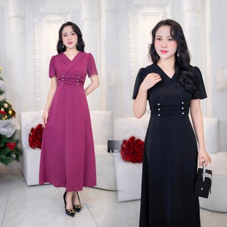 Đầm Trung Niên [ Linh Trà ] ( LT 3104 ) Màu Sắc Trẻ Trung Tươi Sáng Họa Tiết Sang Trọng Đi Làm Đi Tiệc Cho Bà Cho Mẹ