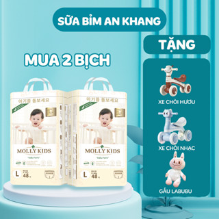   2 BỊCH KÈM QUÀ  Tã Bỉm MOLLY KIDS Tã Bỉm Công Nghệ Hàn Quốc Đai Chun Đệm Mây Mềm Mại Không Hằn 