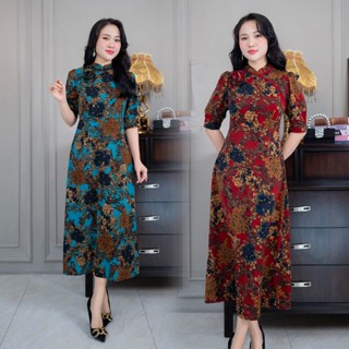 Đầm Trung Niên Sang Trọng [ Linh Trà ] (TM 3645)  Đi Tiệc Trang Nhã Thanh Lịch Quý Phái Sang Chảnh Cao Cấp Cho Quý Bà