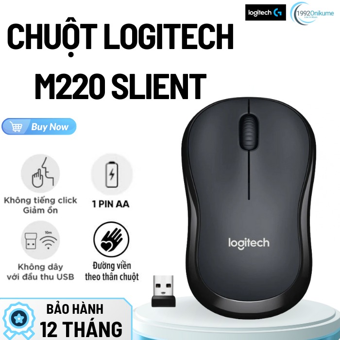 Chuột Văn Phòng Chính Hãng Logitech M220 Silent – Kết Nối USB - Giảm 90% Tiếng Ồn- Bảo Hành 12 Tháng