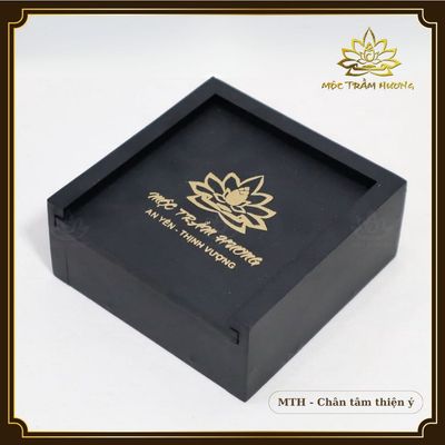 Hộp Gỗ Đen Đựng Vòng Tay, Chuỗi Hạt, Đồ Phong Thủy 10x10x3cm - Mộc Trầm Hương MTH