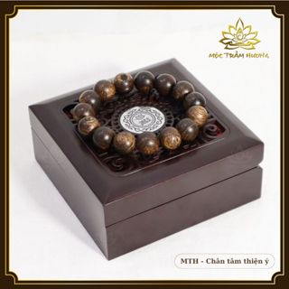 Vòng Tay Trầm Hương Tròn Đơn 14mm Size Nam Trầm Sánh Chìm Việt - Trầm Tự Nhiên - Mùi Dịu Nhẹ - Mộc Trầm Hương MTH