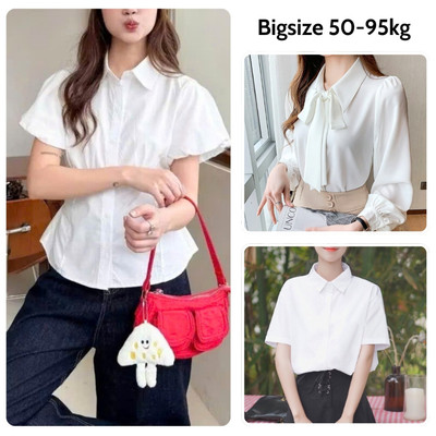 Tổng Hợp Sơ Mi Trắng Bigsize Nữ Đi Học Đi Làm Somi Công Sở Form Rộng Basic Vải Mềm Mịn Cho Nữ Chubby