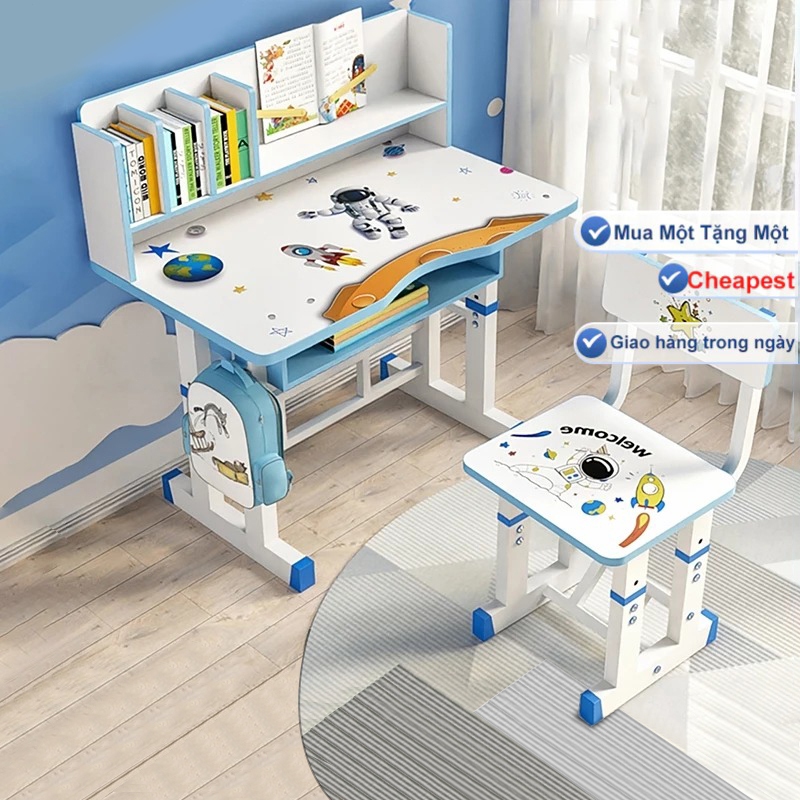 Bàn học trẻ em nâng hạ tại nhà công thái học, bàn điều chỉnh độ cao cho học sinh tiểu học. | BigBuy360 - bigbuy360.vn