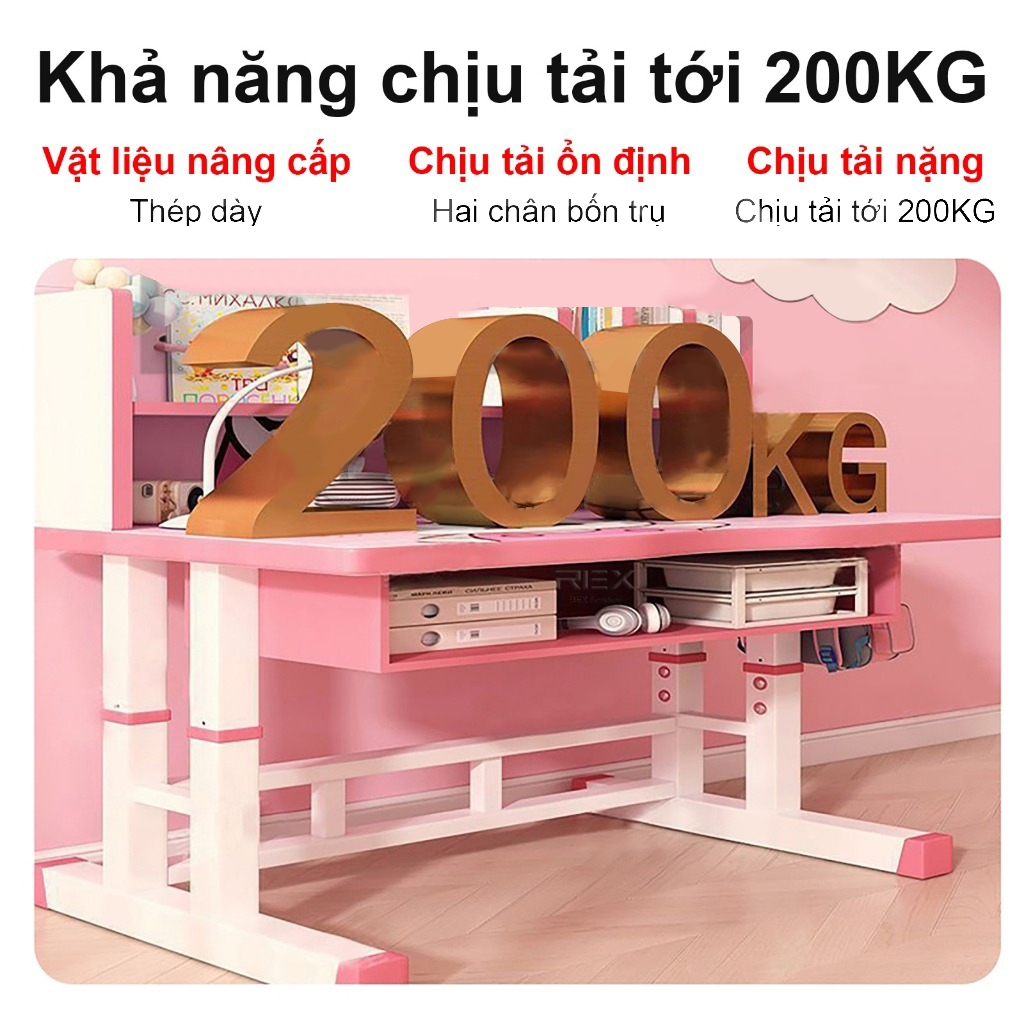 Bàn học trẻ em nâng hạ tại nhà công thái học, bàn điều chỉnh độ cao cho học sinh tiểu học. | BigBuy360 - bigbuy360.vn