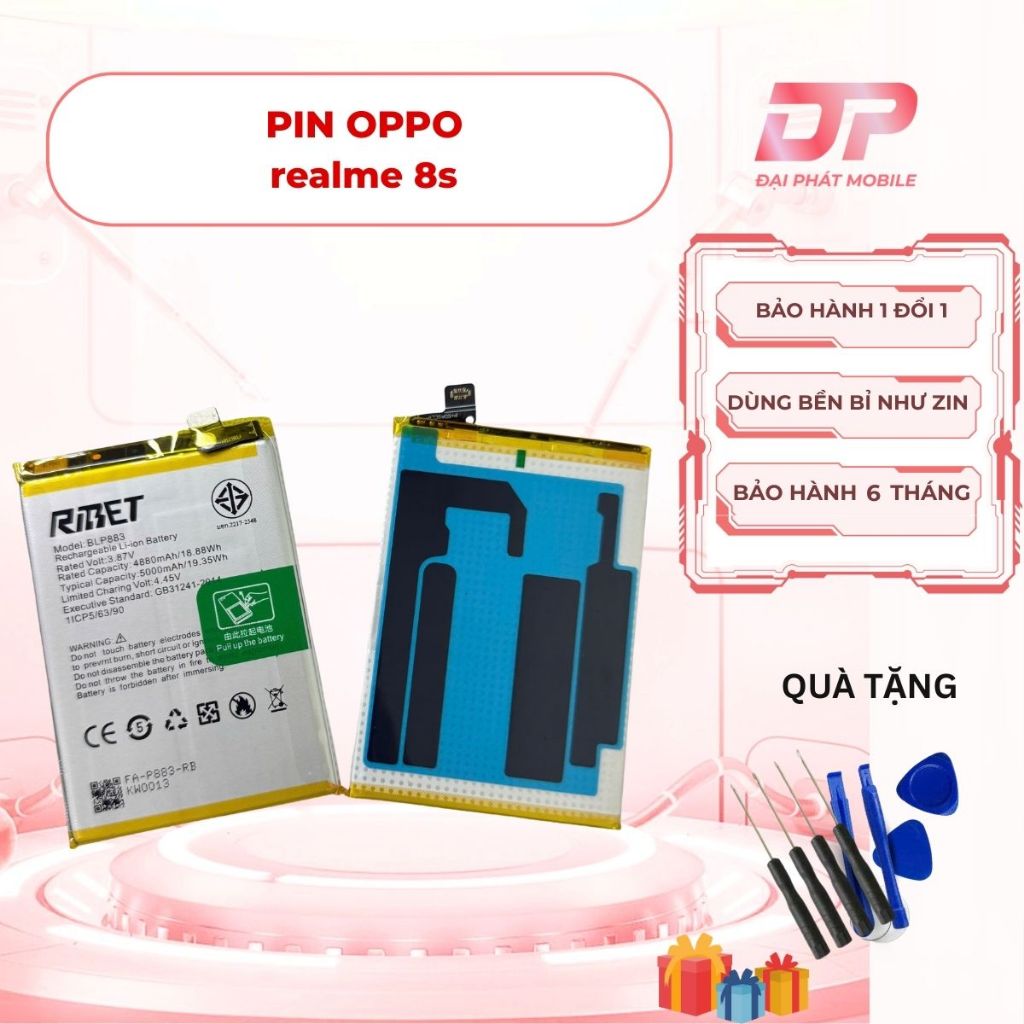 🔋 PIN BLP883 CHO REALME 8 –  THAY THẾ CHẤT LƯỢNG CAO | BẢO HÀNH 6 THÁNG 🔧