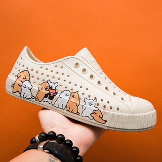  Giày Nhựa Lỗ Mùa Hè Đi Mưa Đi Biển In Họa Tiết LUCH Mẫu Mới 2025 Giày Chất Liệu EVA Lỗ Thoáng Khí Êm Mềm Không Thấm Nước 