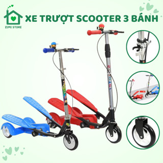 Xe scooter cho bé, xe trượt scooter 3 bánh, xe scooter cao cấp có 2 bàn đạp, chịu tải cao