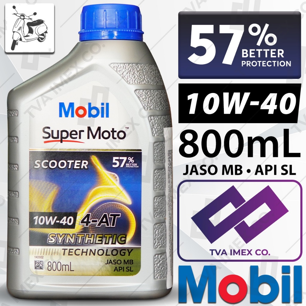 Nhớt xe tay ga Mobil Scooter 0.8L Nhập khẩu Singapore - Mobil Scooter - Mobil 10w40 - Mobil 10W30 S1