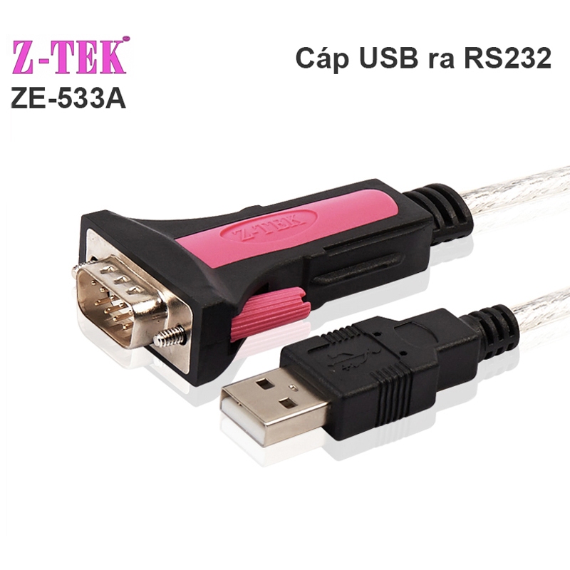 Dây cáp USB sang RS232 DB9 dài 1.8 mét Z-TEK ZE-533A - dùng chip  FTDI FT232