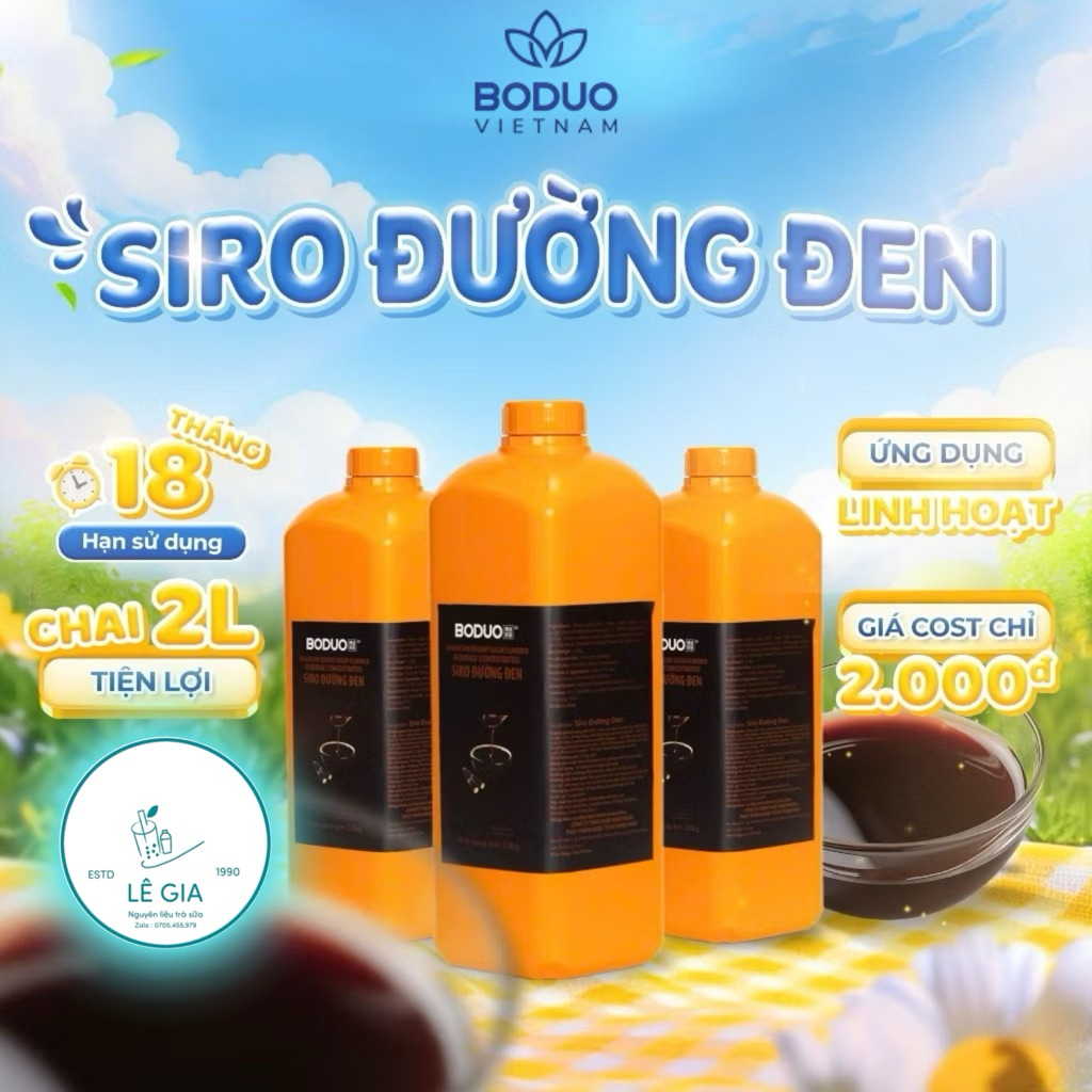 Siro đường đen Boduo chai 2l