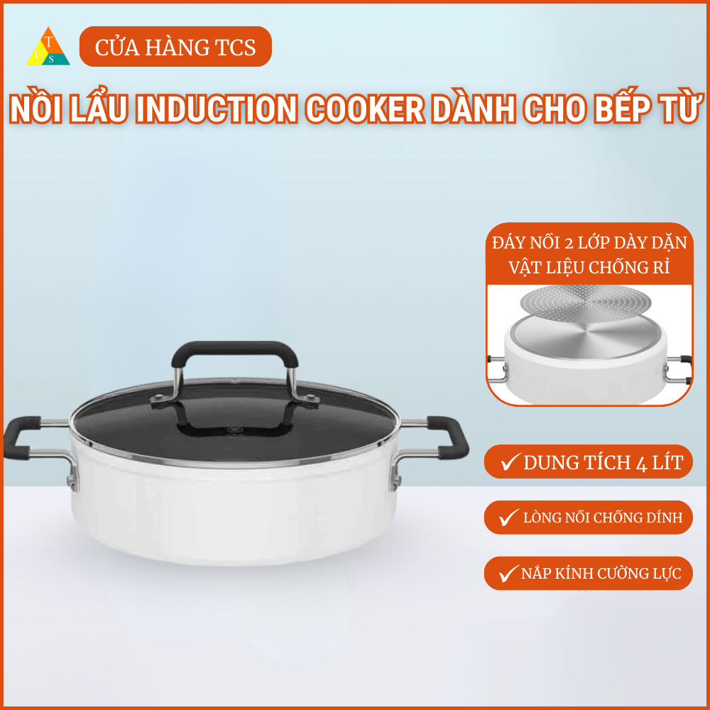 Nồi lẩu 1 ngăn- Nồi lẩu chia 2 ngăn dùng được với bếp từ