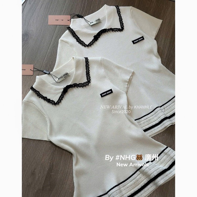 Áo len cổ bẻ Miumiu