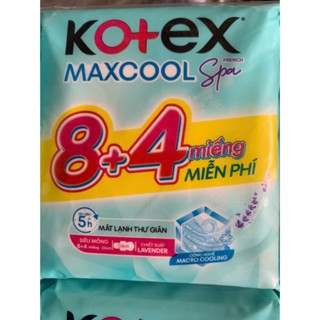 (8+4 Miếng /Gói) - (23cm) Combo 8 Gói BVS Kotex MaxCool Dịu Mát 23cm (8 miếng/gói) - HSD luôn mới-PA
