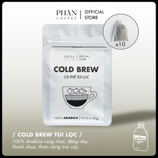  Cà phê COLD BREW túi lọc Cà phê Ủ Lạnh 100% hạt Arabica rang nhạt xay thô đắng nhẹ chua thanh thơm nồng trái cây 