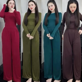 [40kg - 58kg]Set Bộ Nữ Ủ KEM THUN LẠNH CROTOP QUẦN  ỐNG SUÔNG TAY XỎ NGÓN - HN Closet