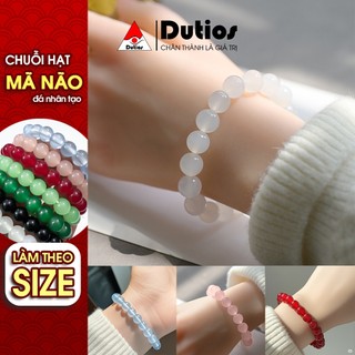  Vòng tay Dutios chuỗi hạt đá Mã Não nhân tạo hạt 8ly trắng đục đủ size VDT001 