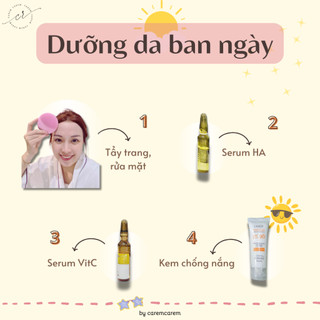 Serum VitC dạng ống chống oxy hoá làm sáng da tăng bảo vệ kem chống nắng by caremcarem