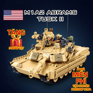  Bộ xếp hình Xe tăng M1A2   M1A2 TUSK II   2 cách lắp  988 chi tiết 