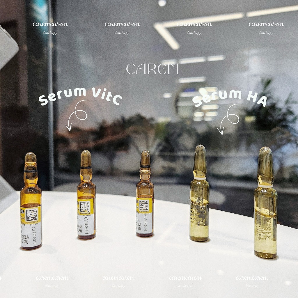 Serum VitC dạng ống chống oxy hoá làm sáng da tăng bảo vệ kem chống nắng by caremcarem