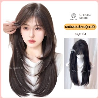[KHÔNG CẦN ĐỘI LƯỚI] Bộ phủ nửa đầu Mái Thưa HALF WIG lưới HD mô phỏng da đầu form Cụp Tỉa 55-60cm | Tóc giả Linh Tít