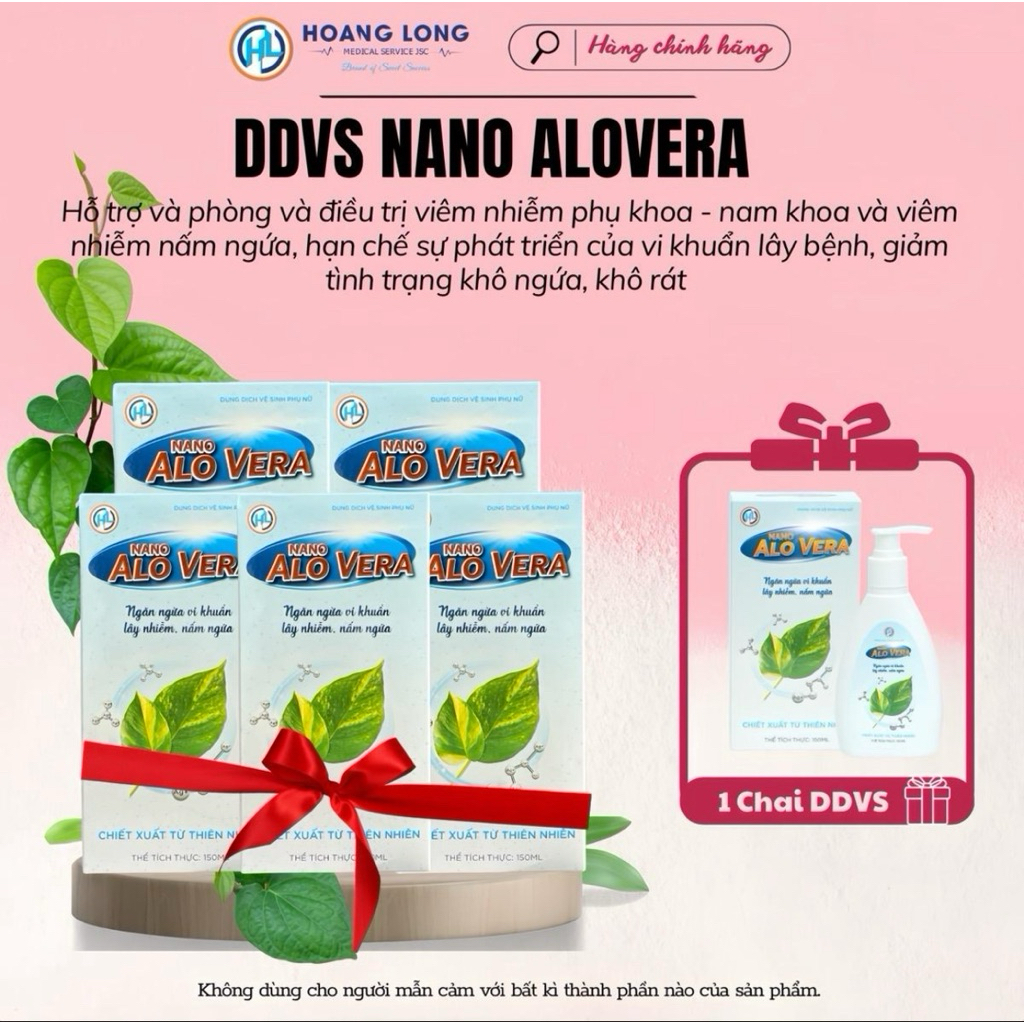 [COMBO 5 CHAI] Dung Dịch Vệ Sinh Nano Alovera - Hỗ Trợ Điều Trị Viêm Nhiễm Phụ Khoa Nam Nữ - Chai 15
