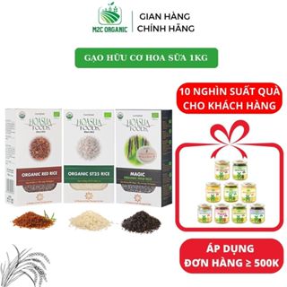 Tổng hợp gạo hữu cơ Hoa Sữa 1kg  gạo ST25, gạo lứt đen,gạo ăn dặm giàu dinh dưỡng cho sức khỏe tốt