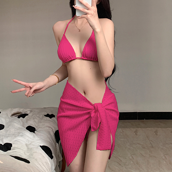 Bikini 2 mảnh đi biển LUHAZO nhiều màu 2 dây kèm khăn cuốn trẻ trung năng động 8831 G-3