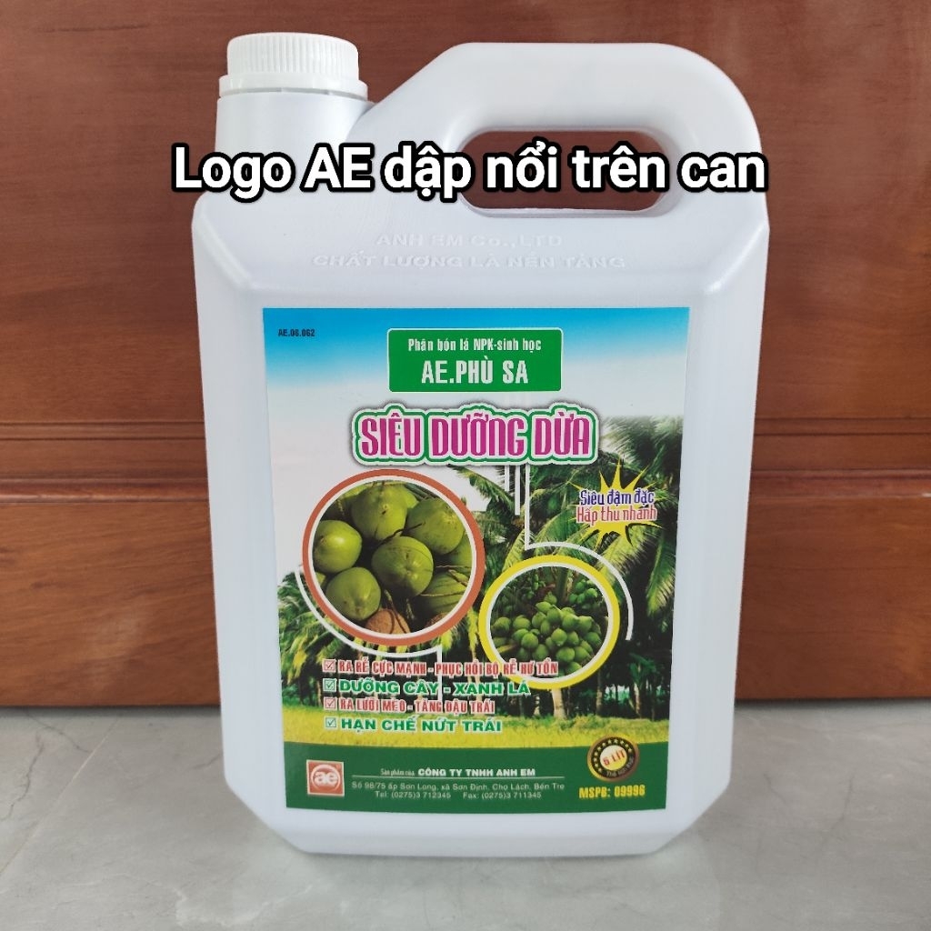 Can Siêu Dưỡng Dừa AE Phù Sa 5 lít tăng đậu trái, phục hồi cây suy mẫu mới siêu đậm đặc, hấp thu nha