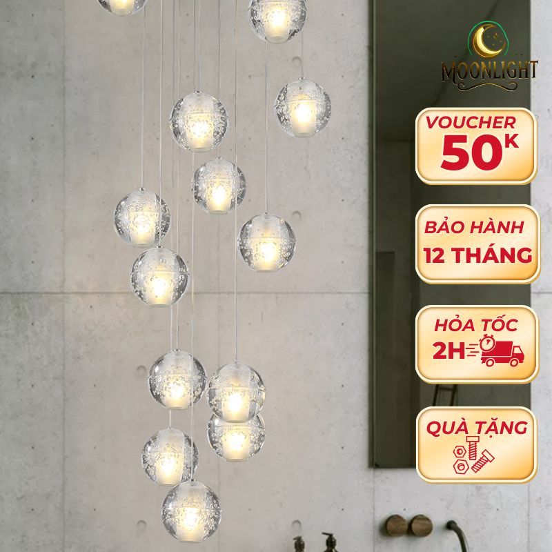 Đèn thả cầu Dercor MOONLIGHT D100mm thả phòng khách,phòng ngủ, cầu thang phong cách hiện đại BO01-1.