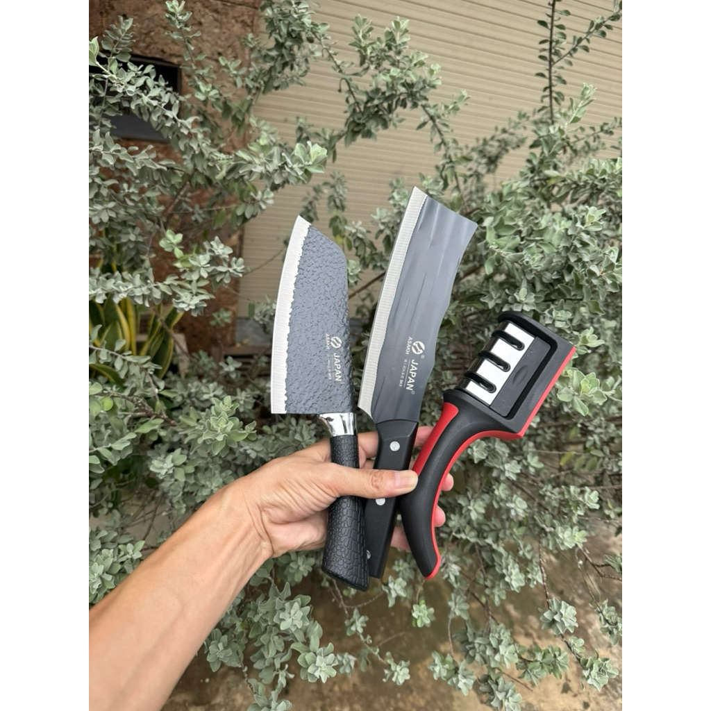 ( tặng mài dao ) combo 2 dao làm bếp bãi nhật