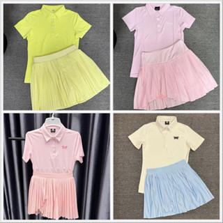  Sét thể thao nữ chơi Golf Pickleball tennis cầu lông chất thun mềm mịn mát thông thoáng thấm hút mồ hôi lên phom xinh 