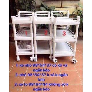 Xe đẩy spa cao cấp-xe đẩy y tế abs 3 tầng có ngăn kéo