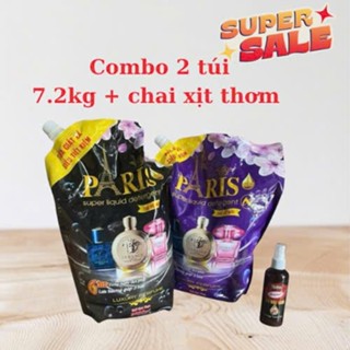  Combo2 túi 7,2kg nước giặt paris chính hãng3,6kg túi nước giặt thơm lâu đậm đặc nhiều bọt mềm vải 