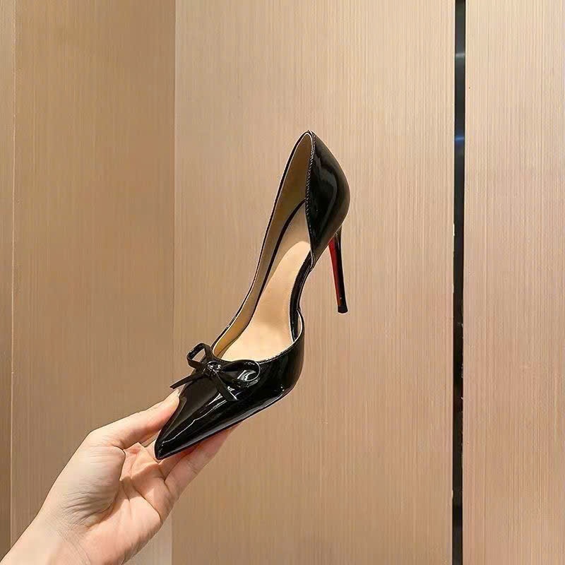 GIÀY CAO GÓT Đế Đỏ MŨI NHỌN Hở Eo Nơ Thắt 3 Màu Gót Nhọn 7cm-9cm Dành cho Nàng đi chơi đi tiệc Shoes Nữ | BigBuy360 - bigbuy360.vn