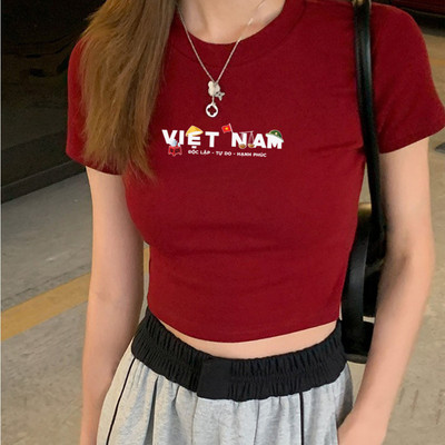 Áo croptop nữ Nón Lá Việt Nam chất liệu thun cotton Loza G0418