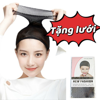 (TẶNG LƯỚI) Tóc giả nữ nguyên đầu mái thưa dáng cúp lửng