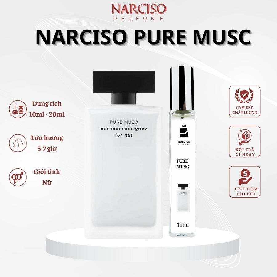 Nước hoa nữ Narciso Pure Musc / Rodriguzez hương thơm nữ tính, thanh lịch chai 10ml,20ml thơm lâu - NAR PERFUME