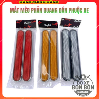 Mắt Mèo Phản Quang Dài Dán Phuộc Xe Máy ( Giá 1 Cặp )