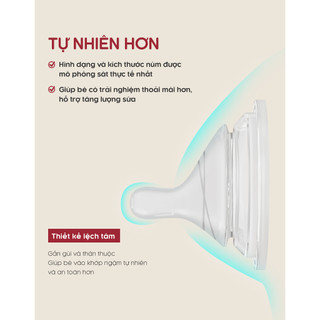 Núm ti bình sữa Moyuum  Mov.aa - Natural Fit ( 0 - 8 tháng+ )