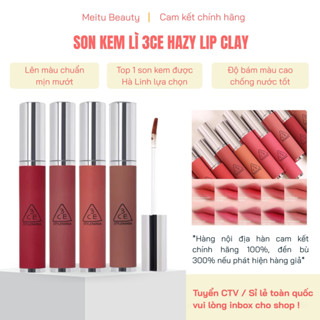 Son 3ce Hazy Lip Clay mềm mịn lâu trôi, 3CE son kem lì thiết kế sang trọng, Meitu Beauty